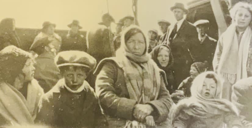Archive photograph of a group of emigrants